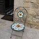 Chaise de jardin pliante fer forgé et mosaïque