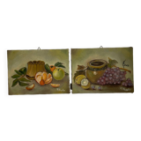 Set of 2 small still lifes