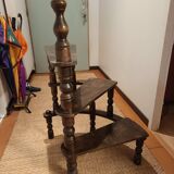 old turned wooden library staircase