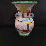 Italian ceramic vase Deruta signed and numbered