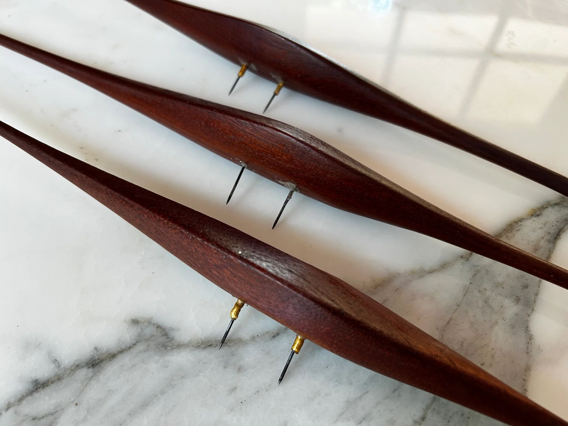 Set of 3 teak wall mounted cranes, Scandinavian modern, Denmark, 1960s