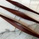 Set of 3 teak wall mounted cranes, Scandinavian modern, Denmark, 1960s