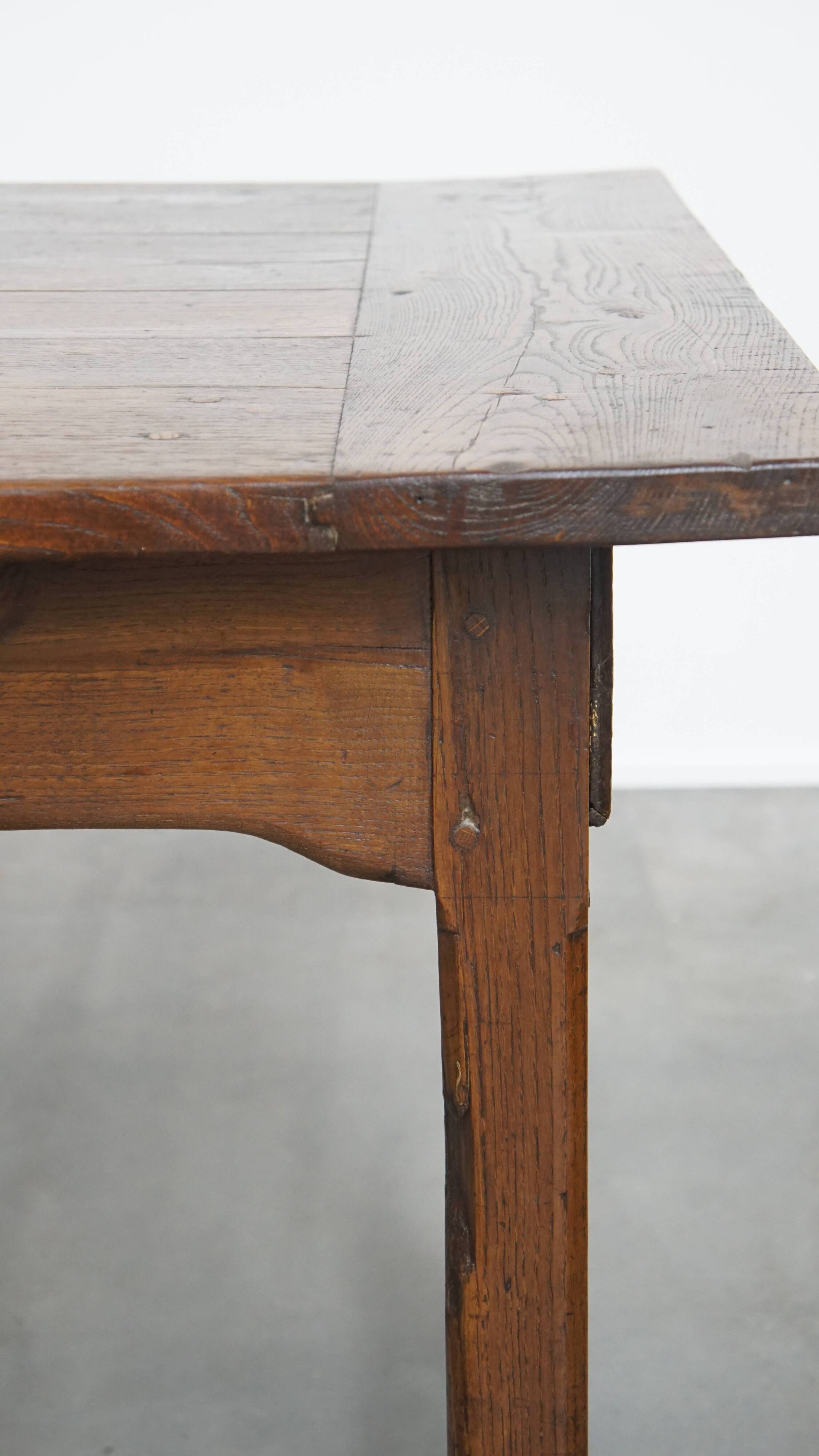 Antique French Country Chestnut Dining Table, Early 19th Century