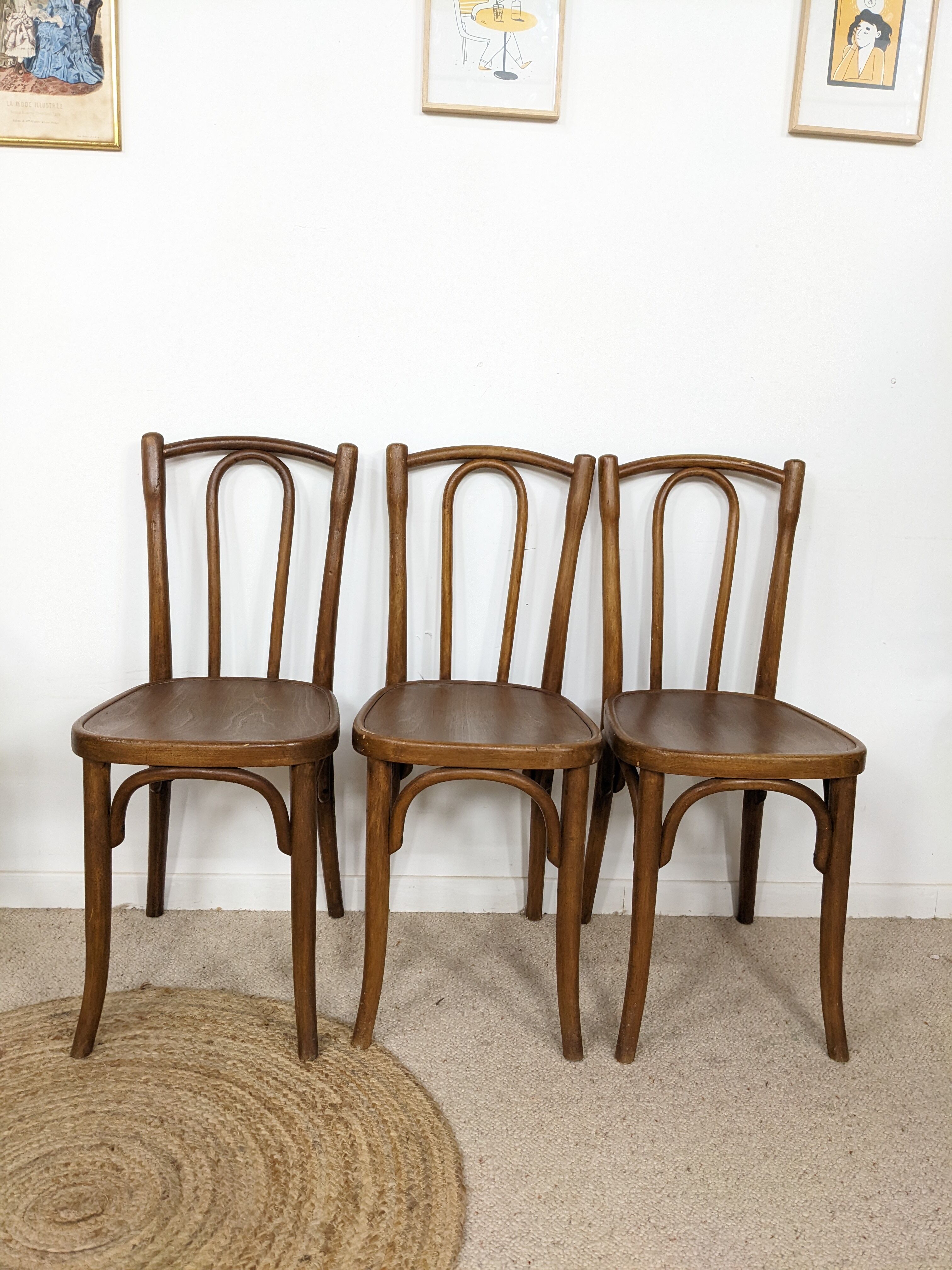 3 bistro chairs