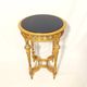 Napoleon III Pedestal Table (late 19th C.) Gilded and Carved Wood with Modern Black Top
