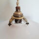 Vintage pastel pink and white glass luminaire, petticoat shape