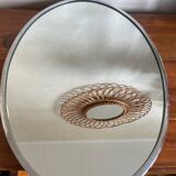 Large oval mirror with chrome surround