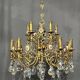 Chandelier with ceramic medallions and Swarovski crystals with 15 light points