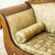 Large Antique Biedermeier Sofa in Green with Brass Details, 1860