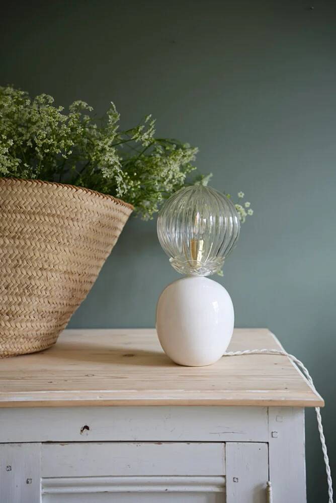 Ceramic lamp & striped glass