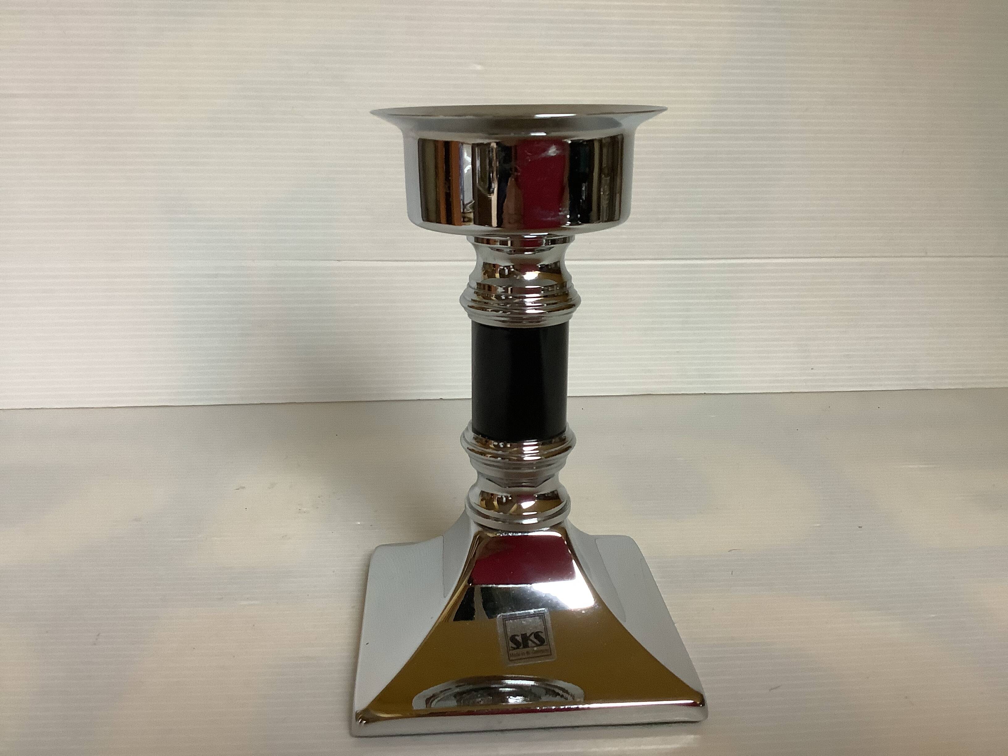SKS Germany silver and black candlestick