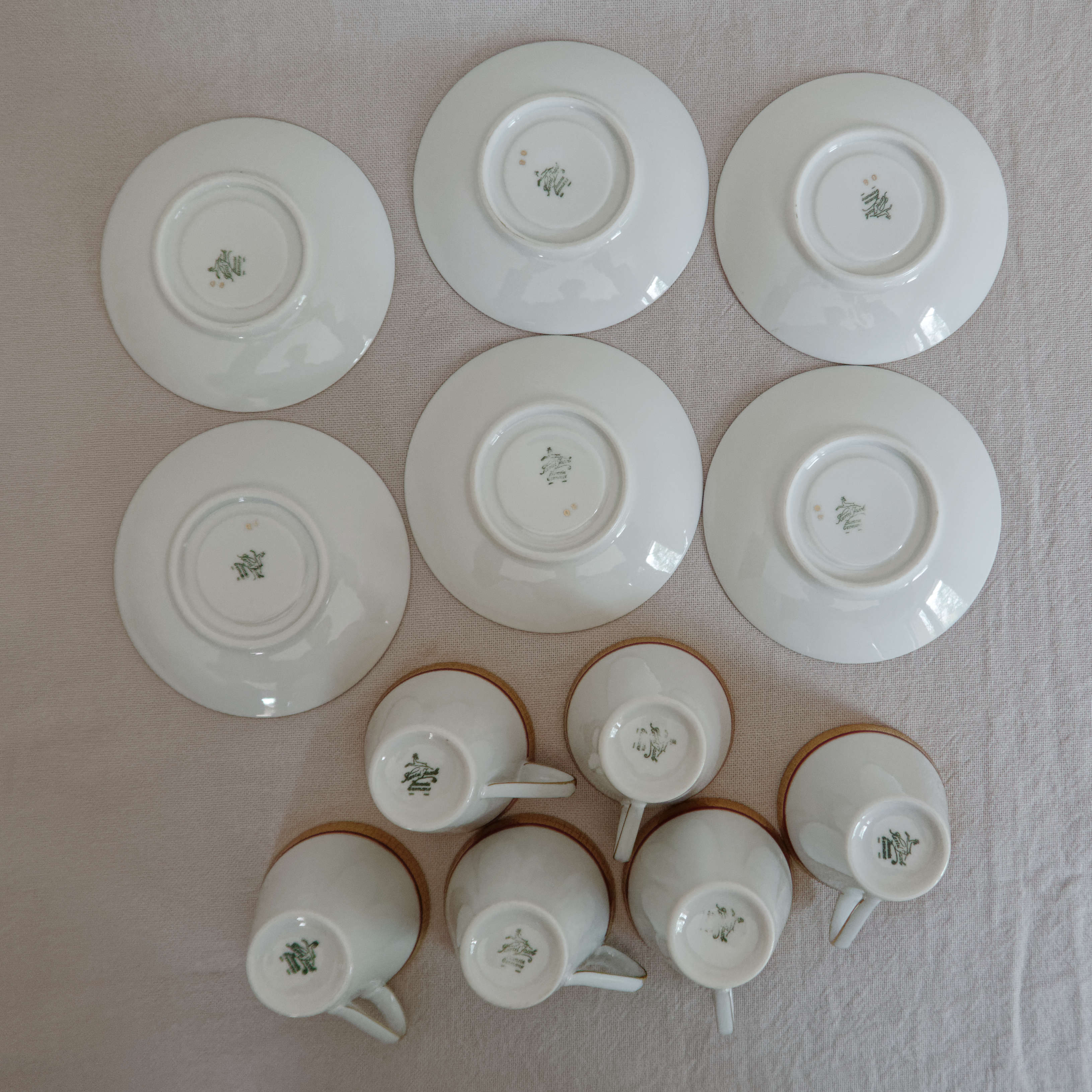 6 coffee cups and porcelain cup Hertel Jacob Bavaria Germany