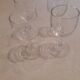 Set of 4 small stemmed glasses for strong alcohol.