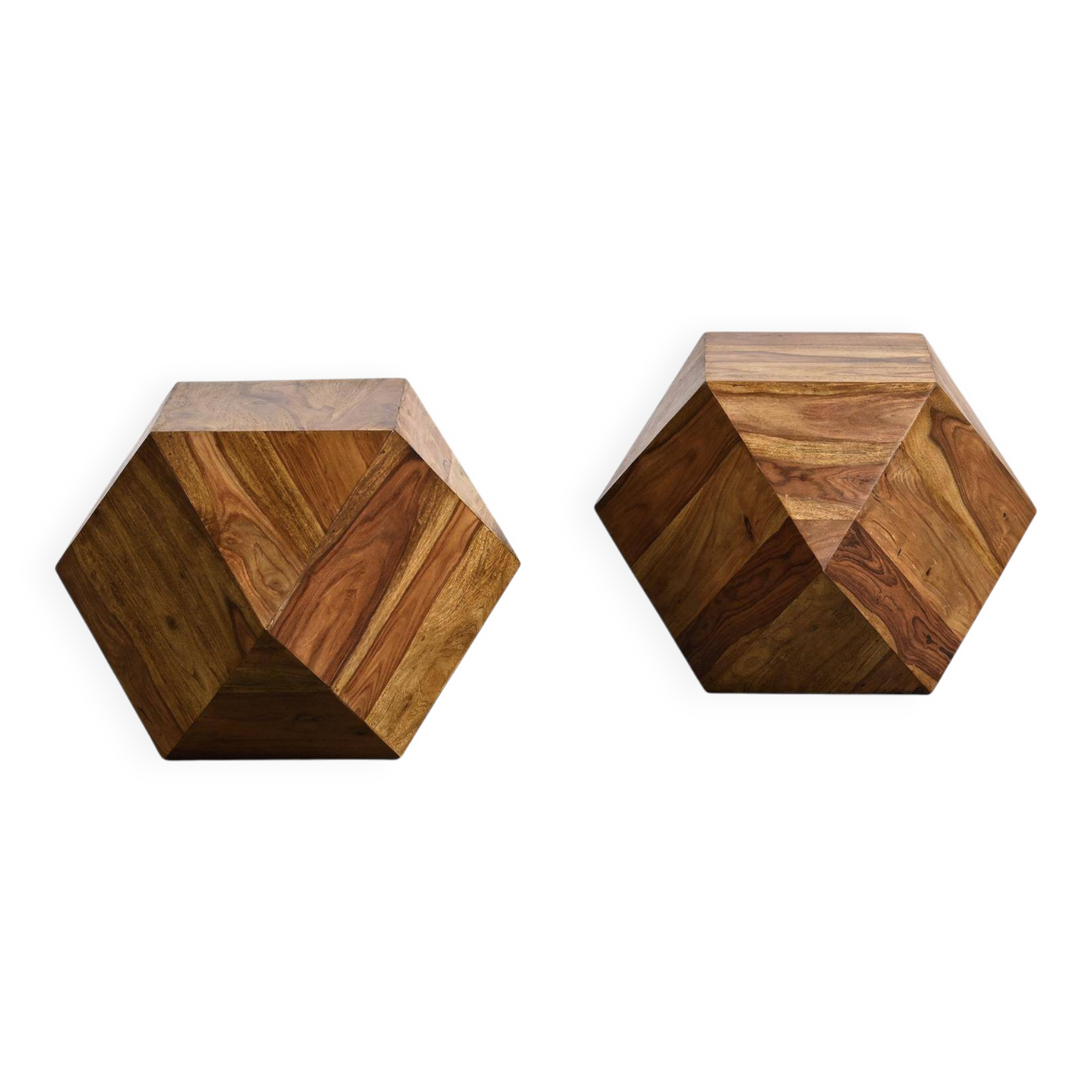 Paire de bouts de canapé en bois, circa 1980