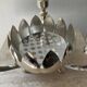 Lotus candle holder vintage spade flowers 3 lights silver metal