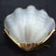 Wall lamp shell art deco in bronze and thick frost glass