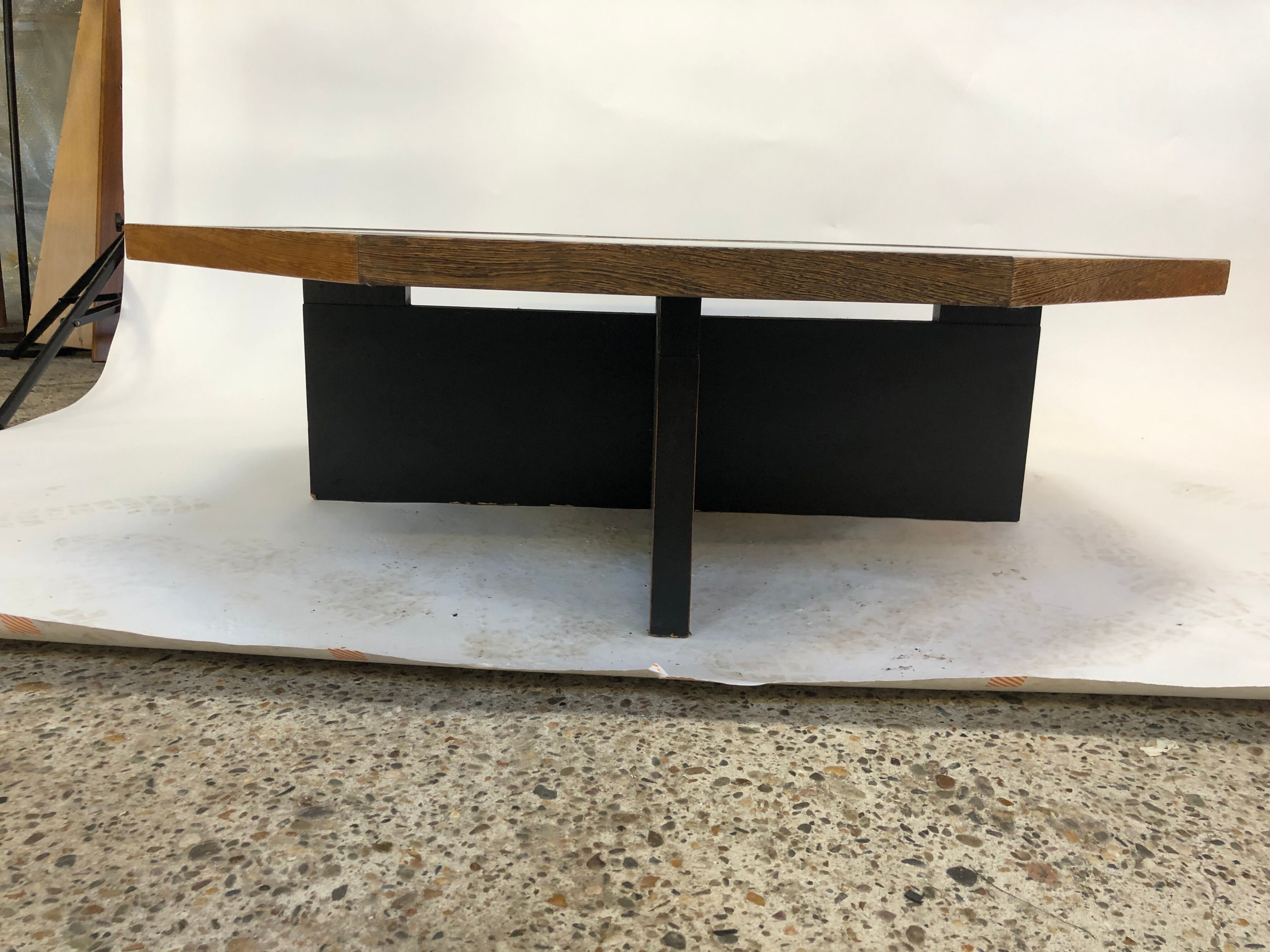 Vintage coffee table wenge hexagon 1960