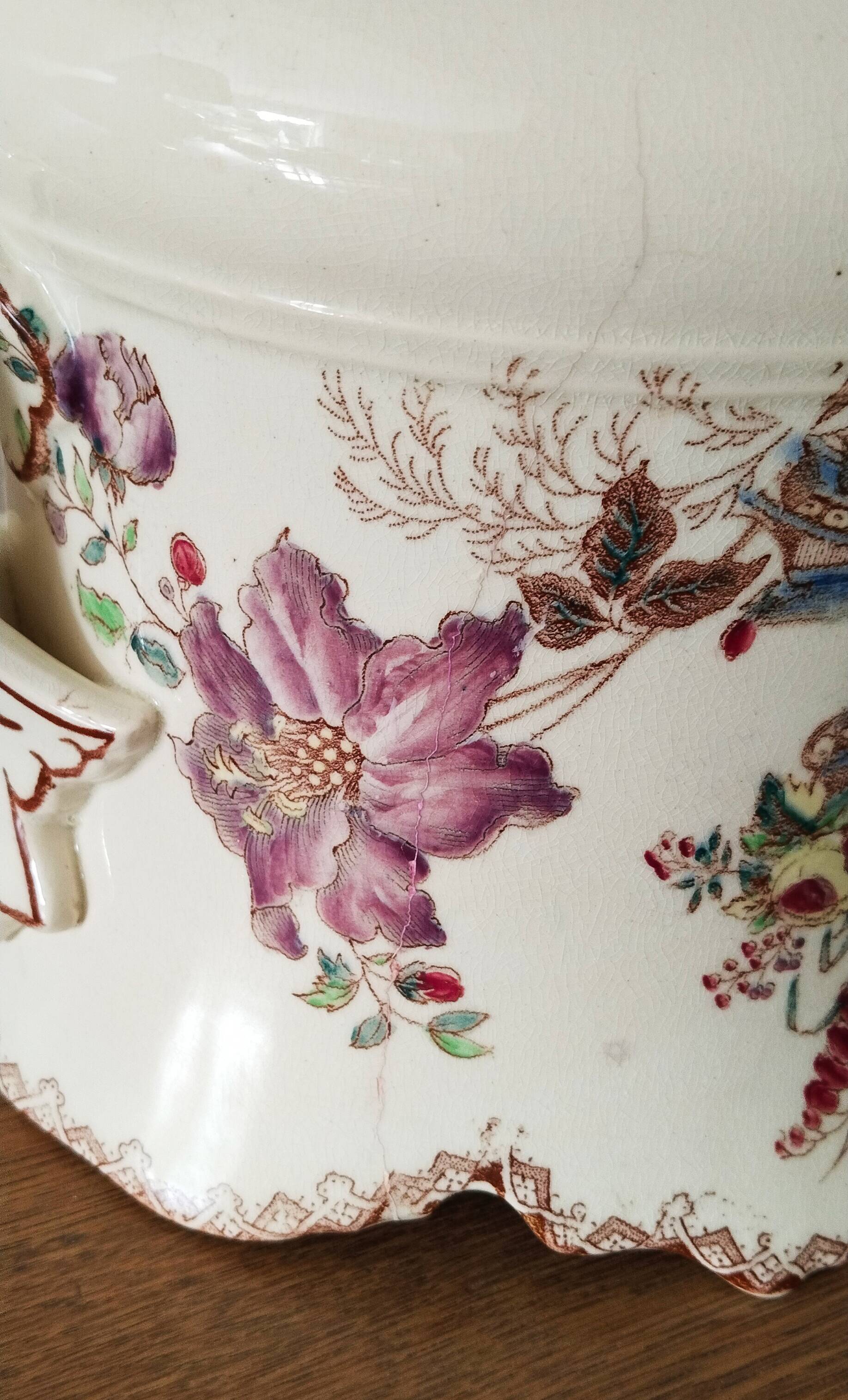 Flowerpot or planter, bowl, earthenware centerpiece