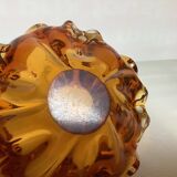 Yellow Murano style ashtray pocket tray