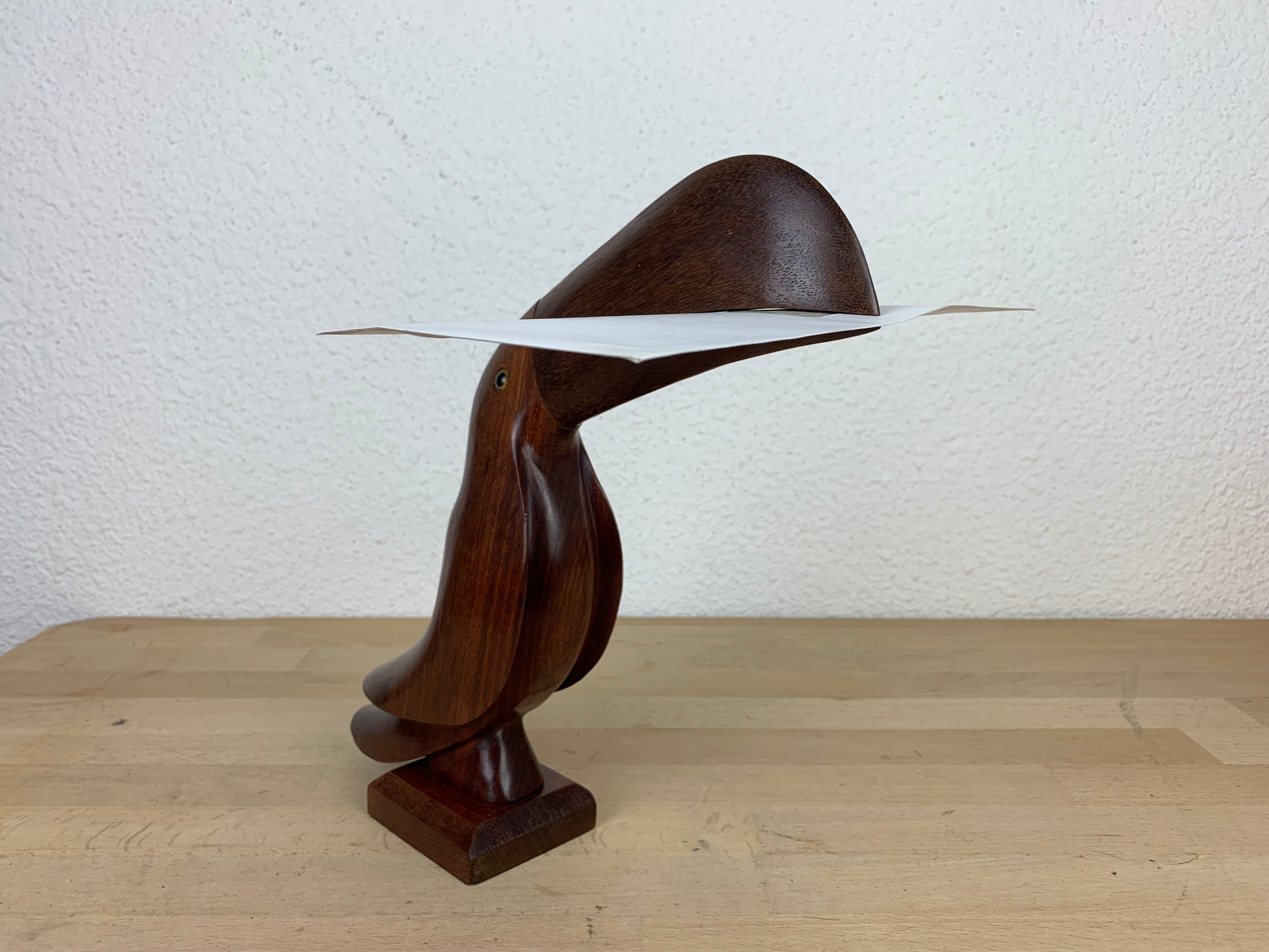 Letter door toucan Scandinavian wood sculpture