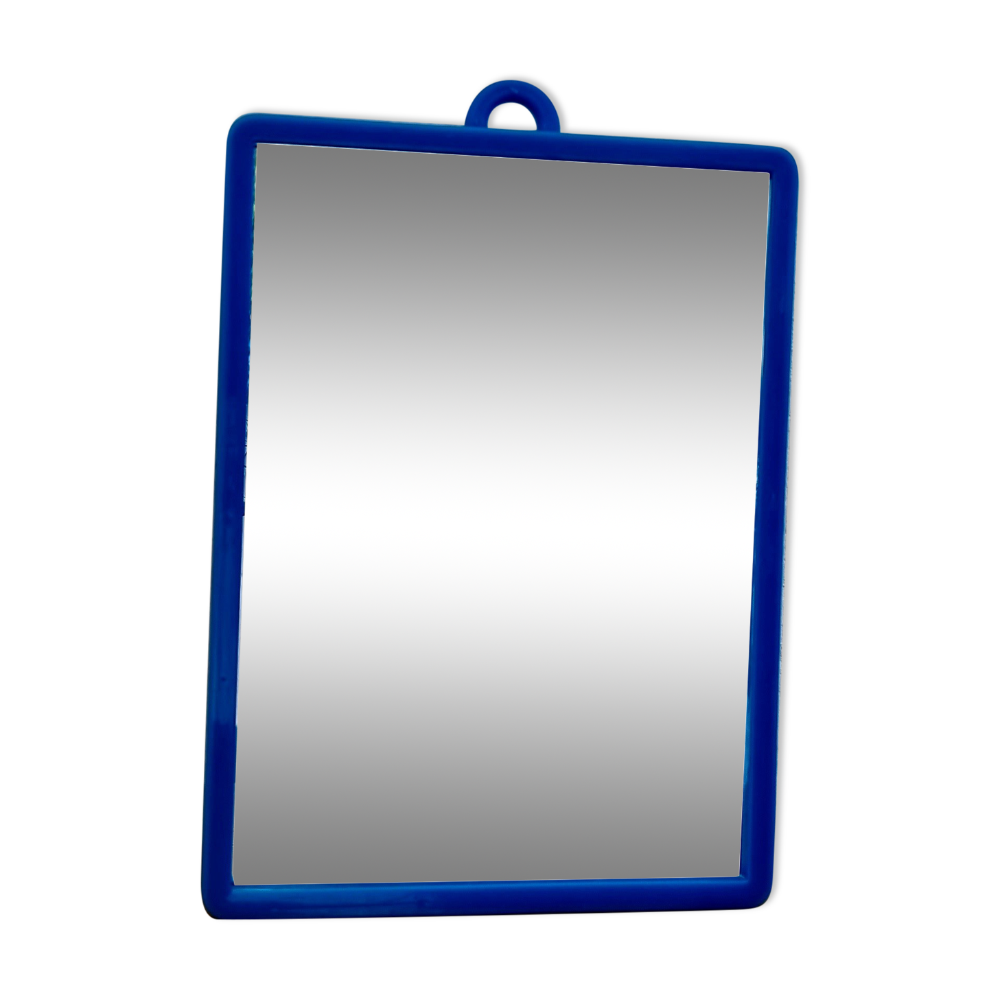 Vintage blue barber mirror