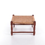 Vintage Brutalist stool or footstool made of jute rope, 1960s