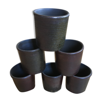 Set of 6 stoneware cups