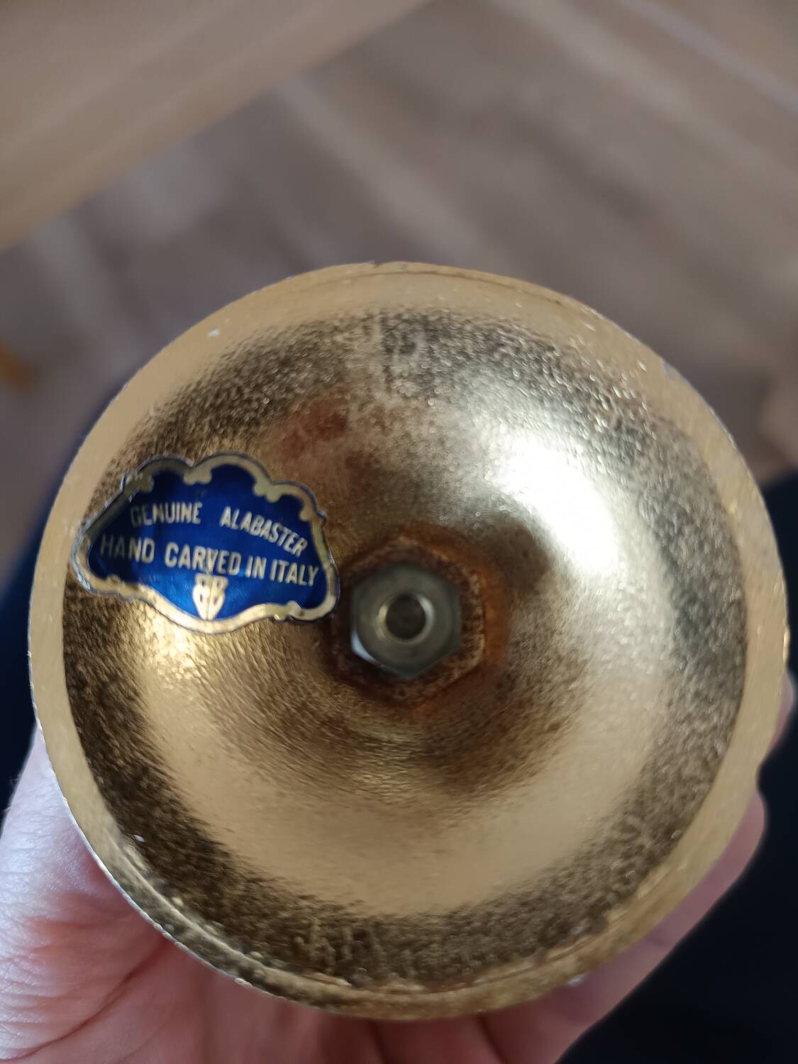 Tabletop lighter in alabaster