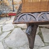 Brutalist coffee table in sculpted oak