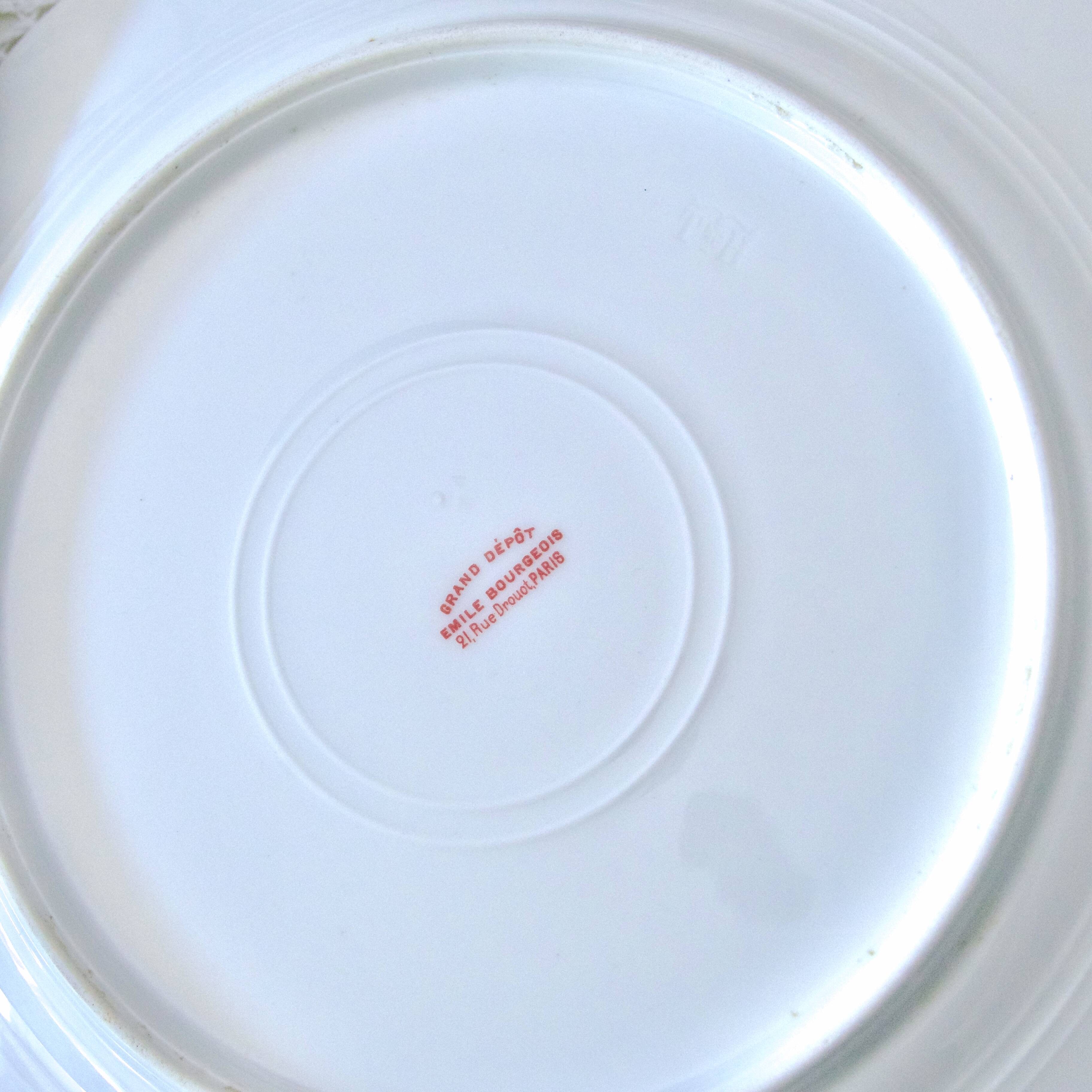 Emile Bourgeois porcelain plates, Drouot Paris