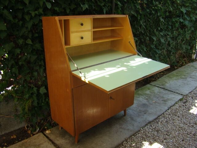 Old oak vintage writing desk 60