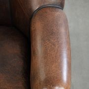 Vintage sheepskin armchair with a unique design and timeless appearance