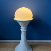 White ceramic floor lamp Mid-Century Space Age by Doria Leuchten