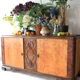 Art deco french sideboard in burr maple