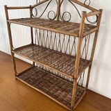 Vintage wicker wall shelf