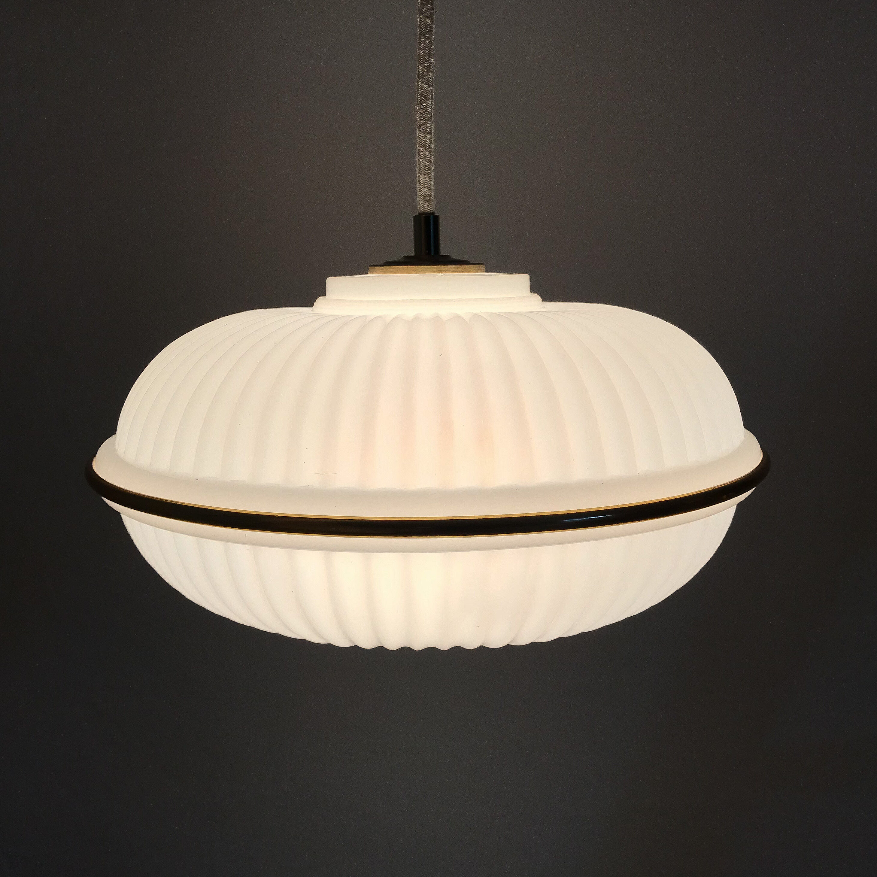Vintage brass plastic pendant lamp