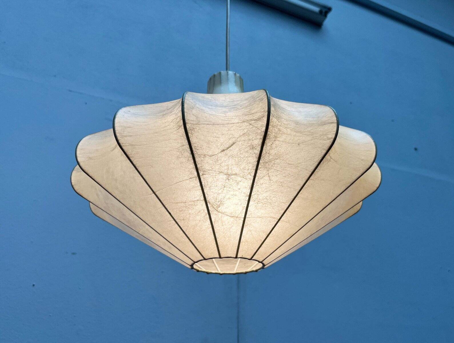 Modern mid-century Cocoon pendant lamp by Friedel Wauer for Goldkant Leuchten, 1960s.