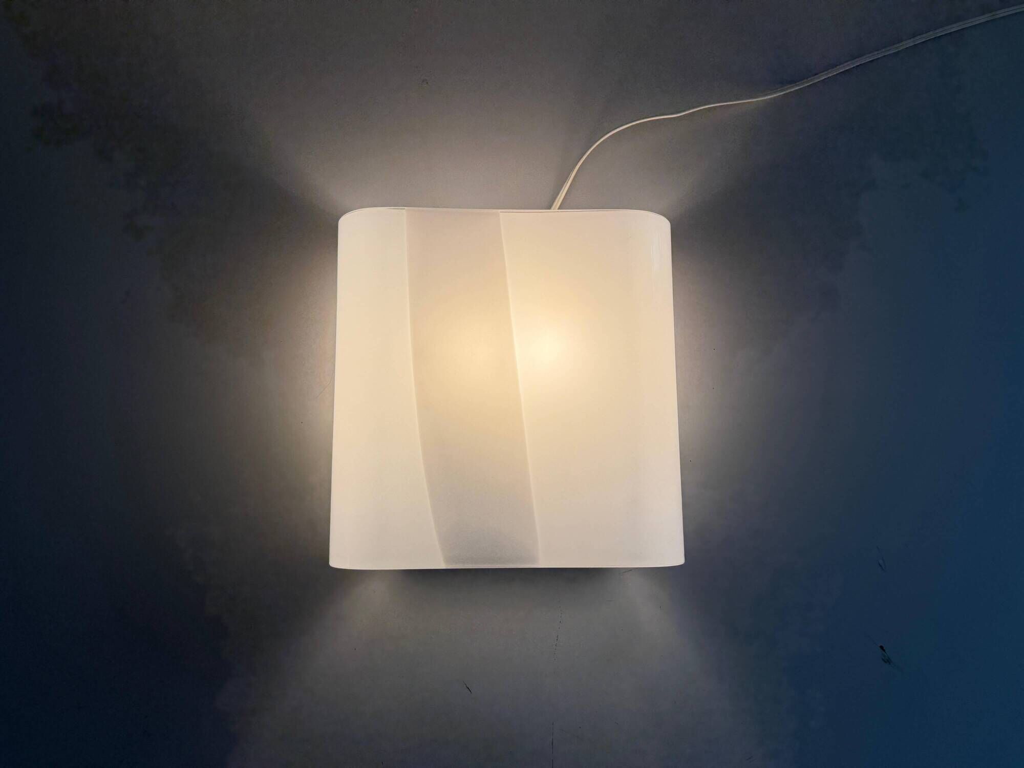 Simple wall lamp in heavy Murano glass from the mid-century, 1960, Italy.