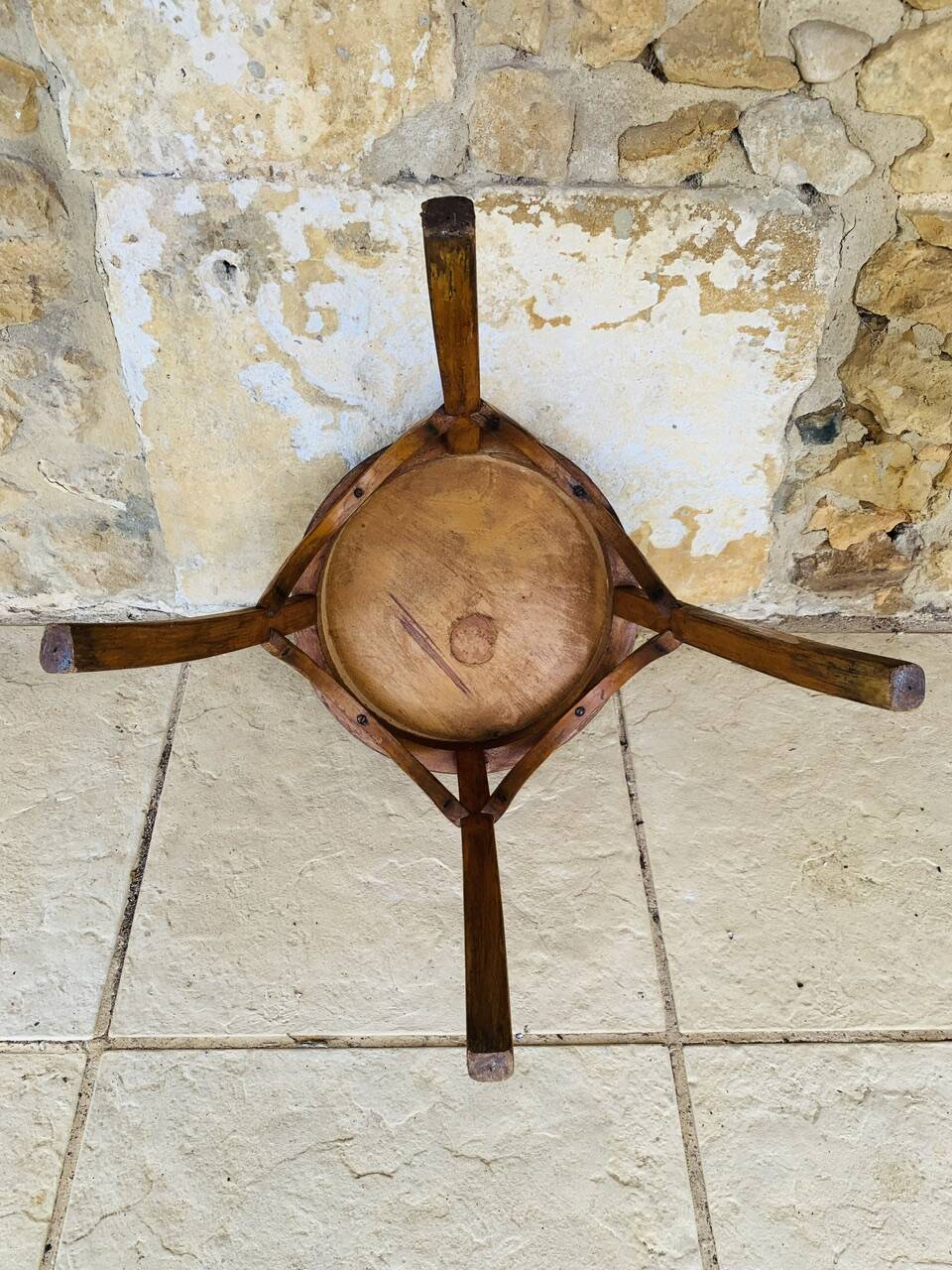 Curved Wood Stool Vintage, Baumann, Circa 1950s/1960s