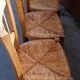 Set of 5 rustic straw chairs
