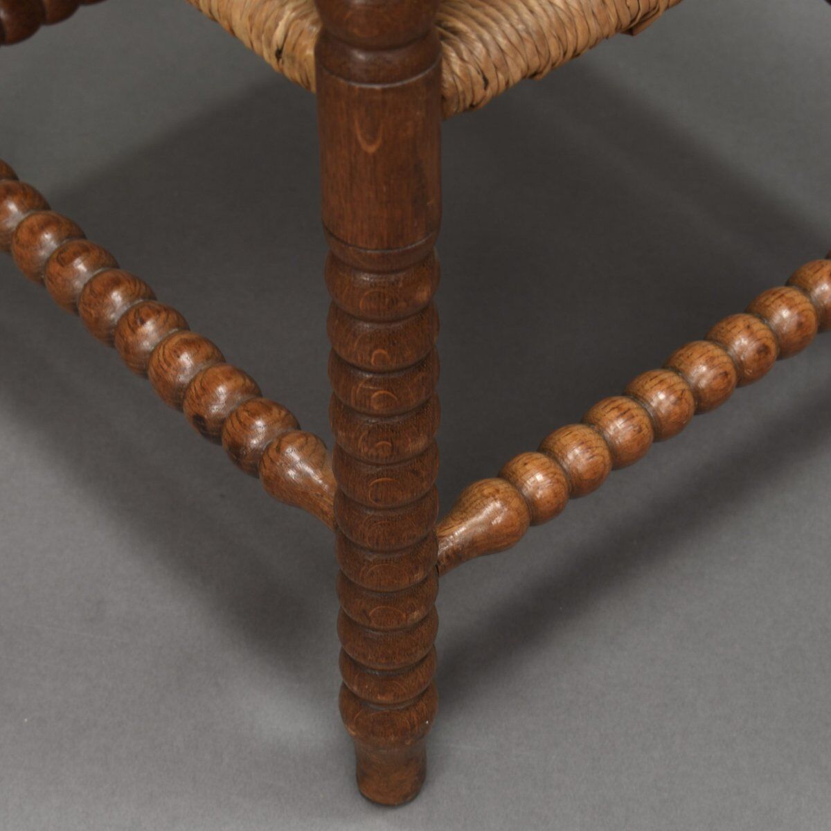 Vintage turned oak corner side chair, 1930s