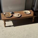 Petrified wood catchall, circular dish or plate in light beige D25 -3