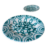 Vintage Gmundner Keramik Serving Oval Plate / Austria / Green Flamed / 2