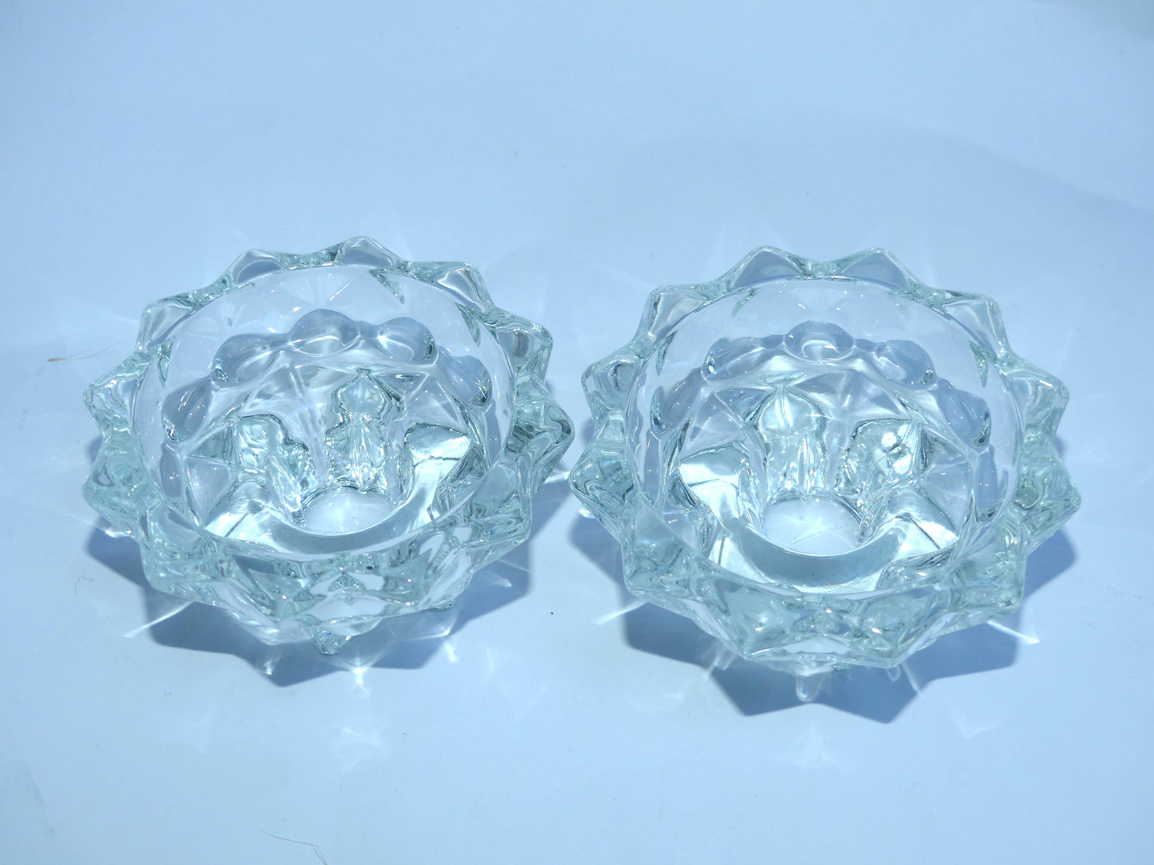 Reims glass candle holders