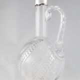 Baccarat - cut crystal ewer carafe mounted in solid silver