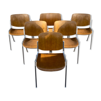 Lot of 6 chair Giancarlo piretti dsc106