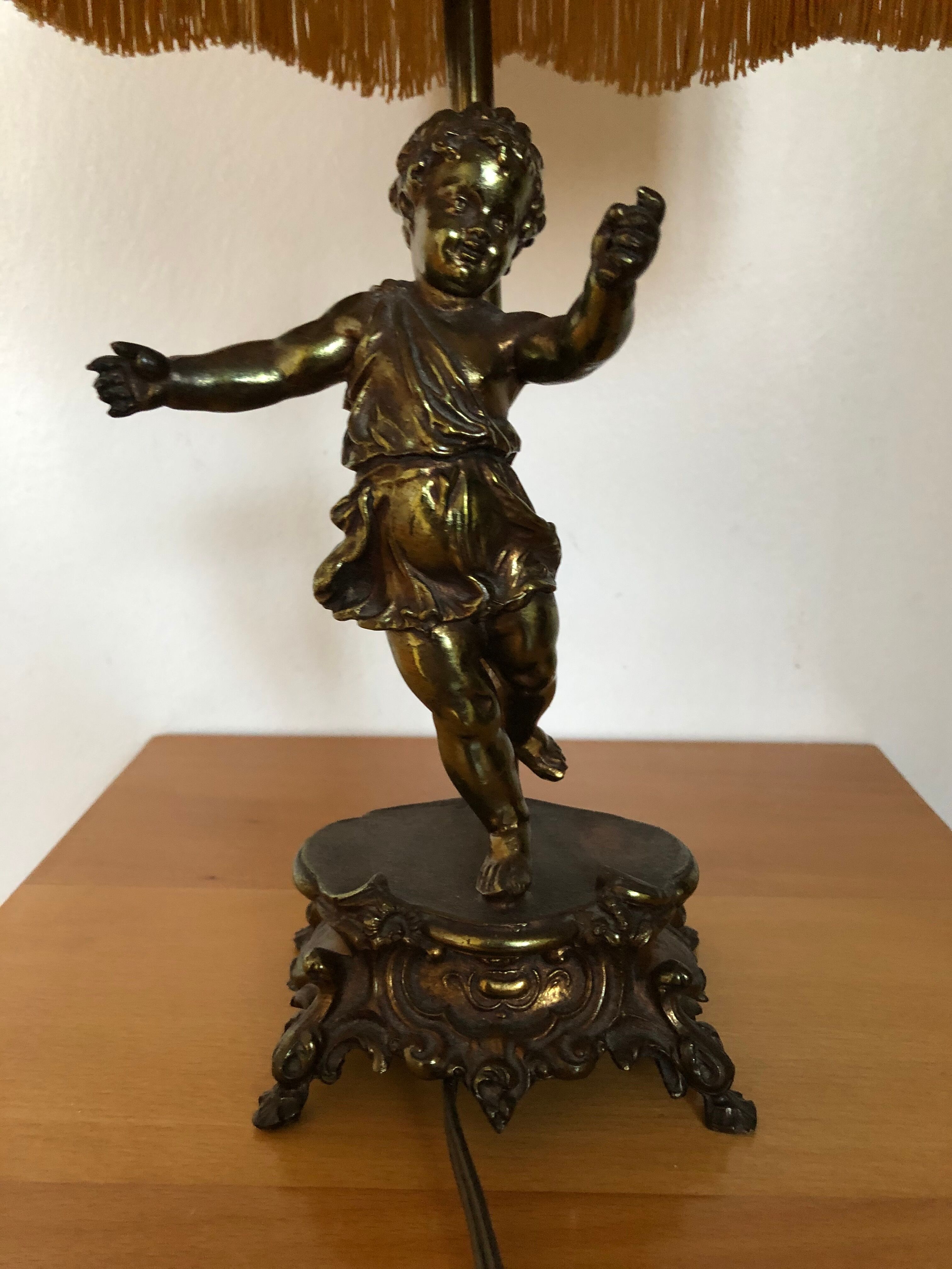 Golden bronze bedside lamp