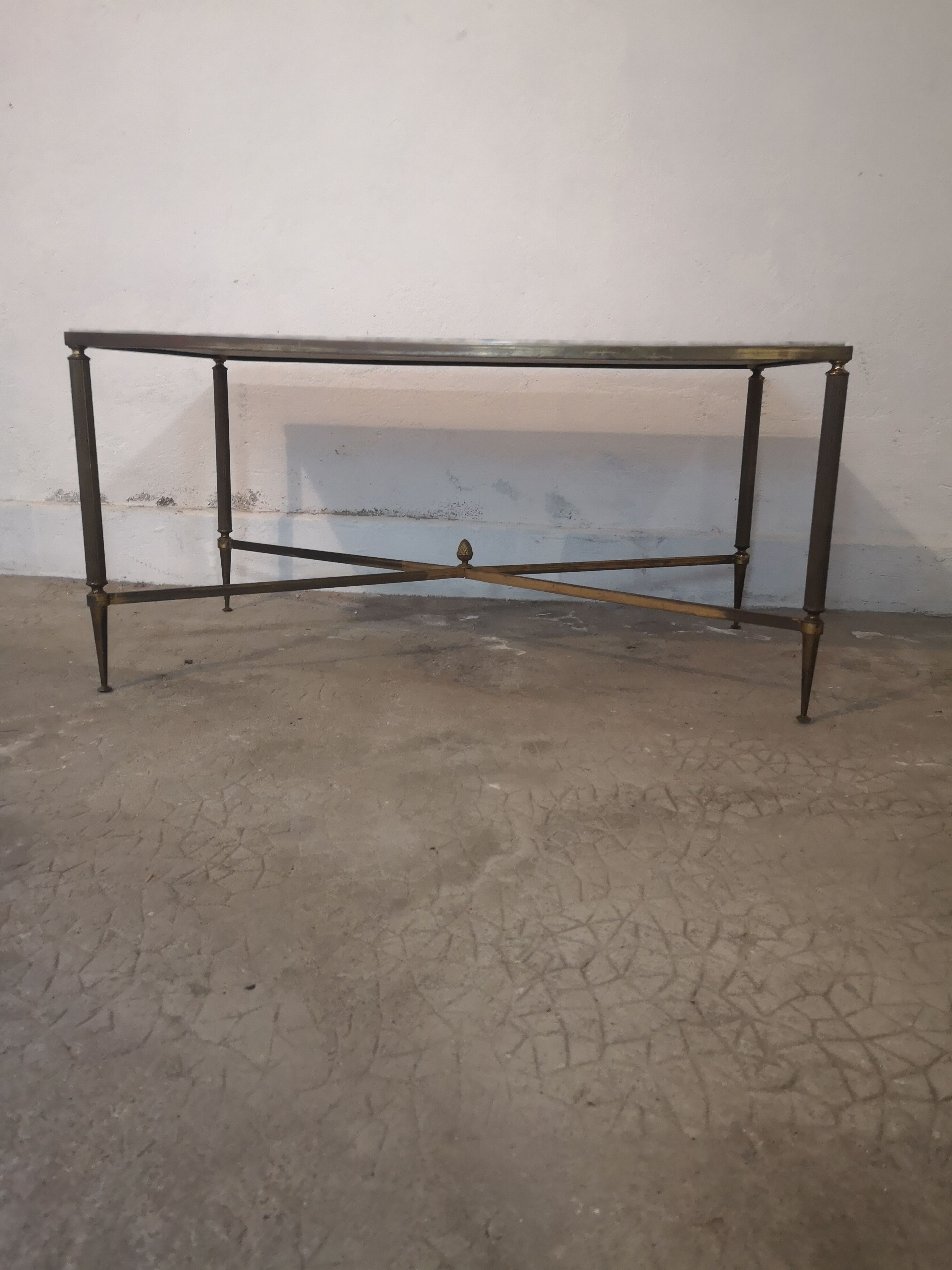Vintage brass and marble coffee table