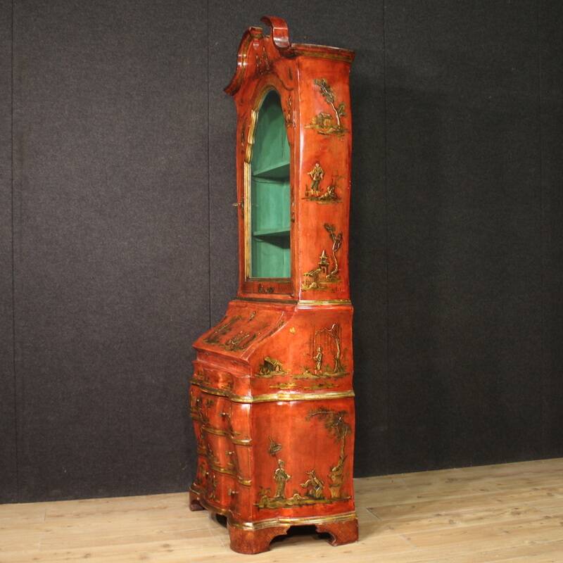 Venetian Lacquered And Gilded Chinoiserie Trumeau From 20th Century