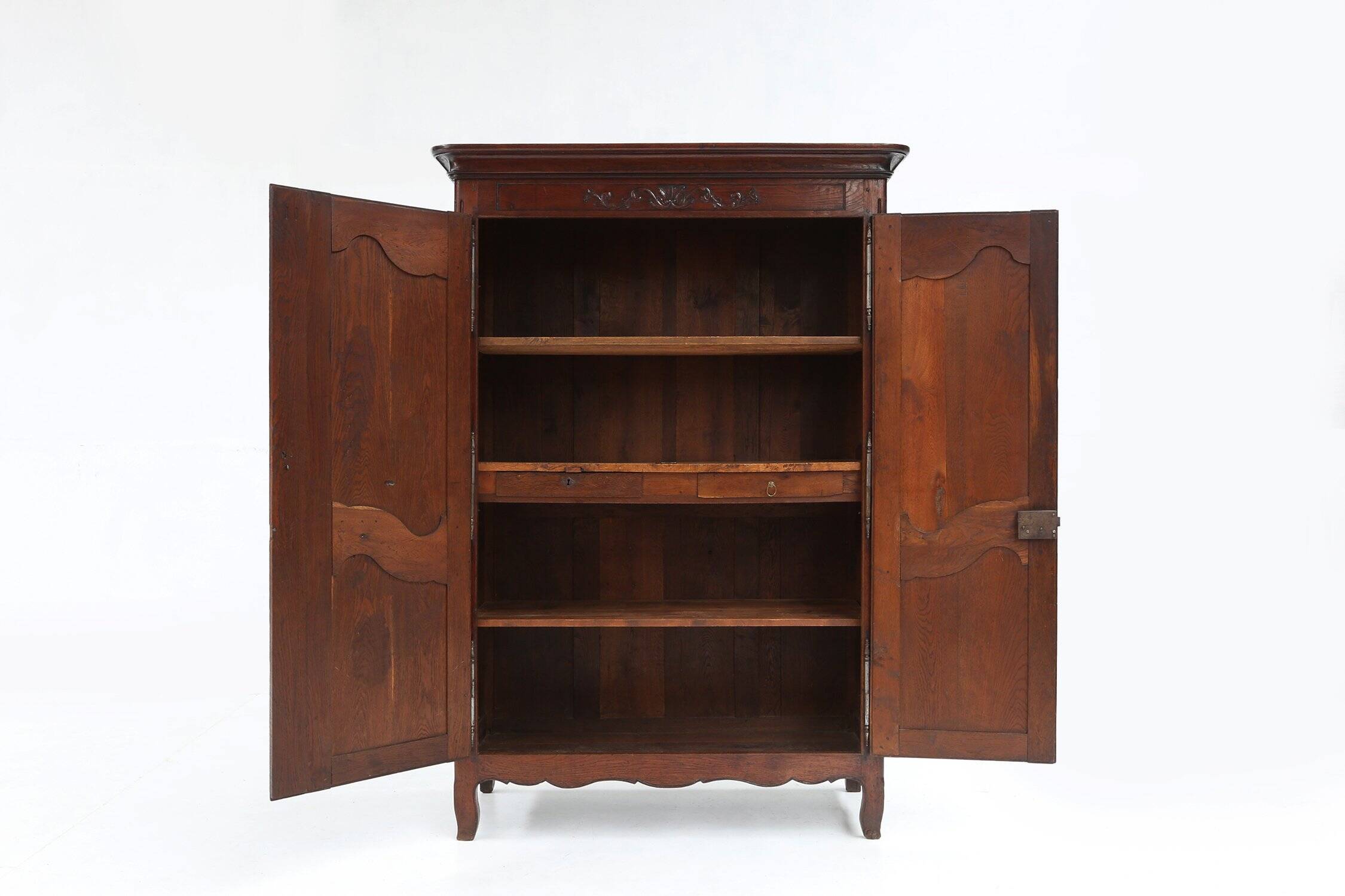 Large Louis XVI French Carved Bridal Wardrobe, ca. 1850